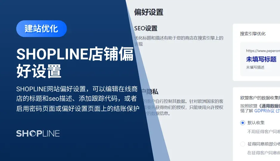 本文讲述了SHOPLINE店铺偏好设置，含SHOPLINE店铺SEO优化——网站首页标题与描述怎么写，SHOPLINE店铺客户隐私设置，SHOPLINE店铺添加密码保护功能，SHOPLINE店铺添加Facebook Pixel ID，SHOPLINE店铺设置Google Ads、Google Analytics、Google 代码管理工具、Google 再营销工具，SHOPLINE店铺设置访问限制地区黑名单，SHOPLINE店铺设置IP地址访问黑/白名单，SHOPLINE店铺防爬虫设定。
