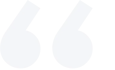 Stylized white double quotation marks on a transparent background.