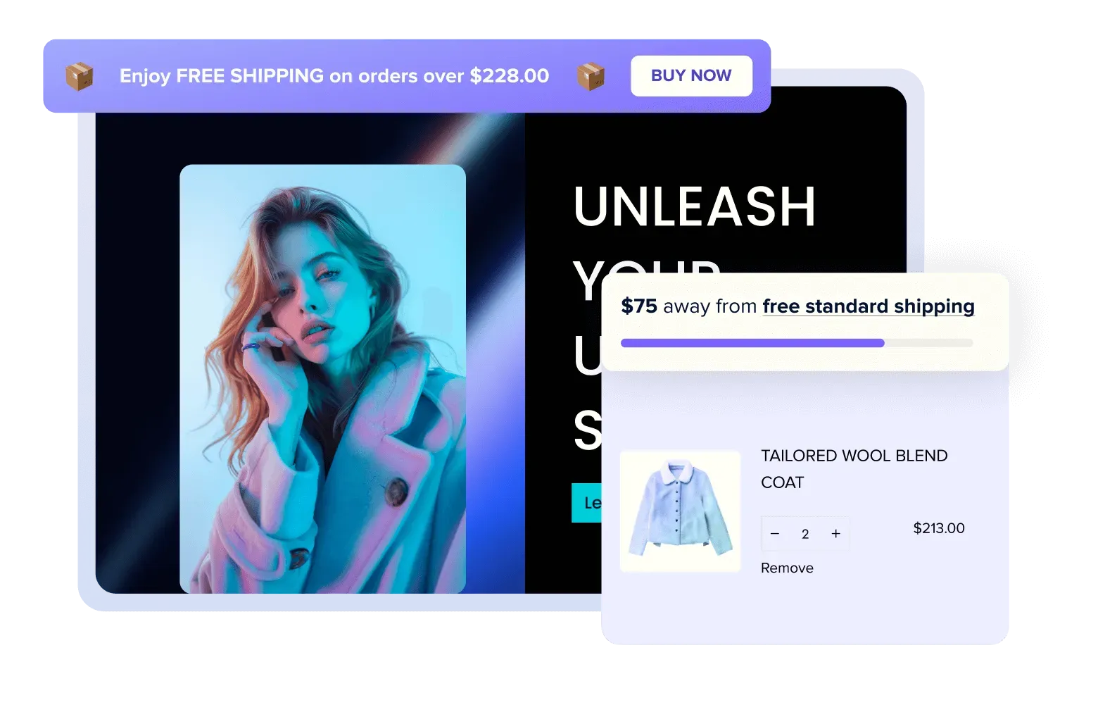 A shopping cart of a coat