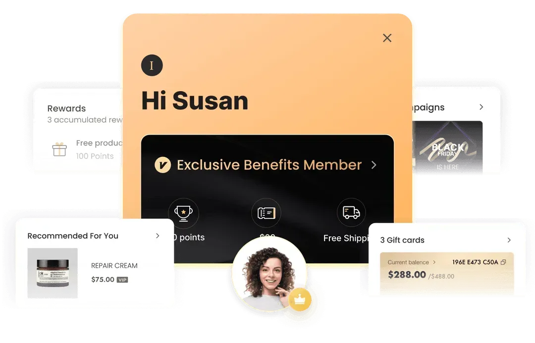 The greeting page of member system