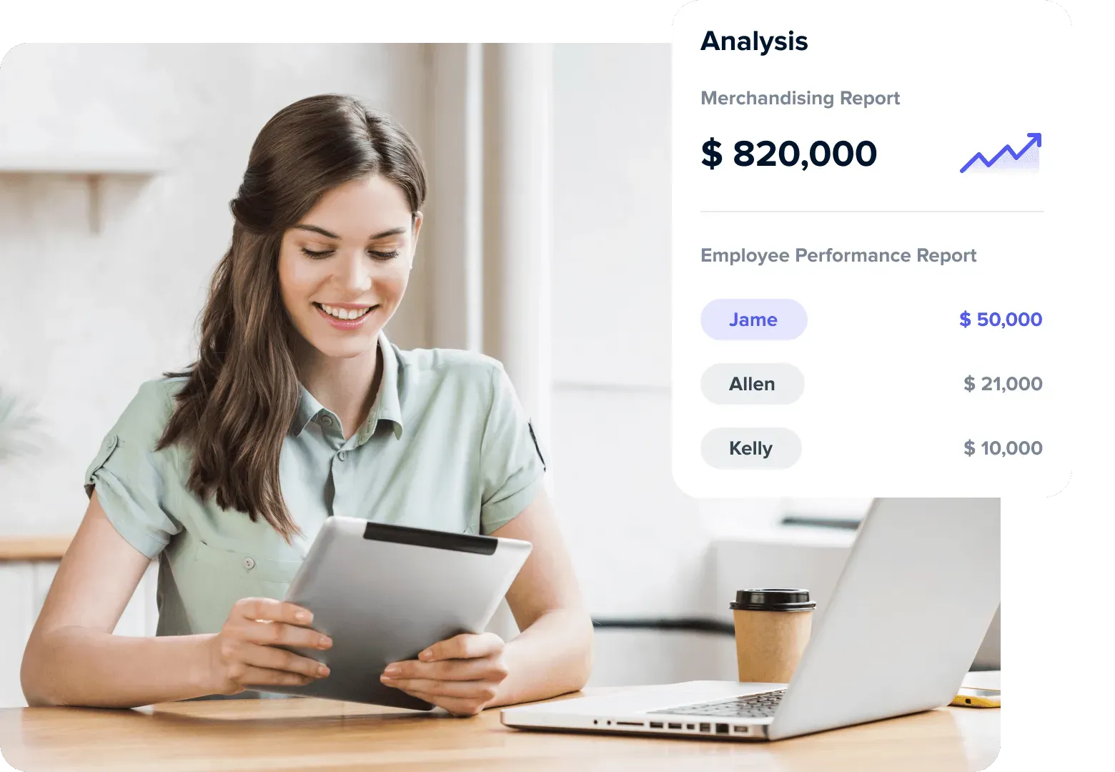 Boss checking sales performances on SHOPLINE POS